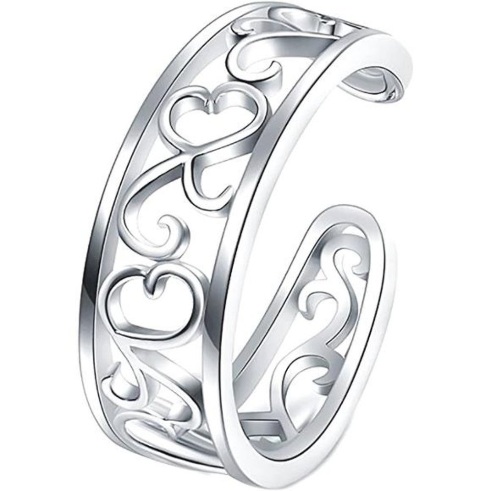 Hawaiian Leaf Flower Sterling Silver Toe Ring for Women